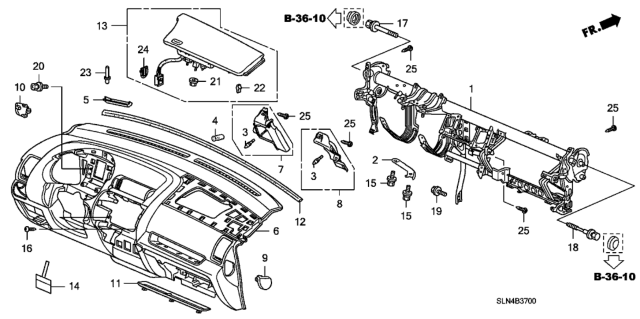 2007 Honda Fit Instrument Panel Diagram