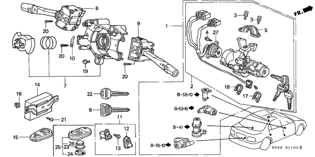 1996 Honda Civic Combination Switch Diagram