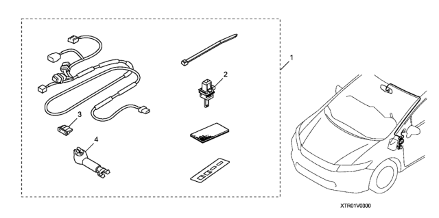 2012 Honda Civic 4 Door GX KA 5AT Auto Day & Night Mirror (Attachment) Diagram