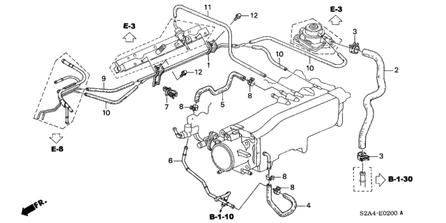 2000 Honda S2000 Clip A, Tube Diagram for 36178-PCX-003