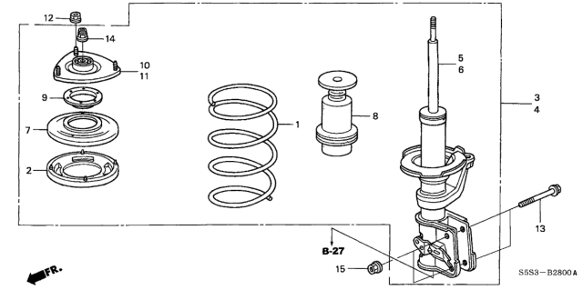 2005 Honda Civic Front Shock Absorber Diagram