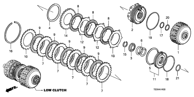 2011 Honda Accord AT Clutch (Low) (V6) Diagram