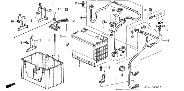1999 Honda Odyssey Battery Assembly (80D26L-Mf) Diagram for 31500-S0X-A01