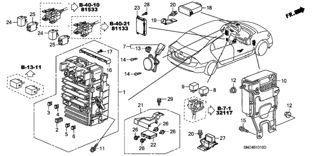 2010 Honda Civic Control Unit (Cabin) Diagram 1