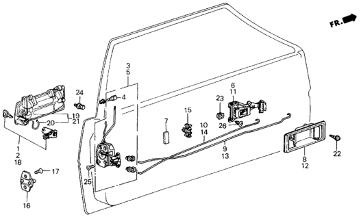 1986 Honda Civic Handle Assy., L. Inside *YR89L* (PALMY BROWN) Diagram for 75520-SB3-013ZH