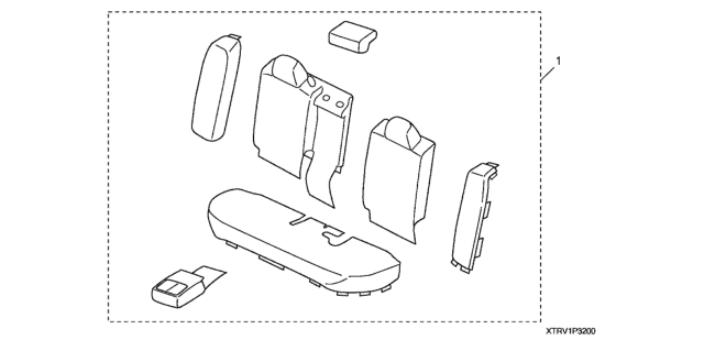 2017 Honda Clarity Electric 4 Door TRNG (CLARITY ELC) KA 1AT Rear Seat Cover Diagram