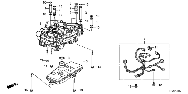 2014 Honda Civic AT Valve Body (CVT) Diagram