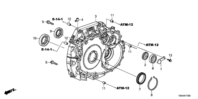 2016 Honda Civic Case, Complete, Torque Converter Sp Diagram for 21110-5DJ-307