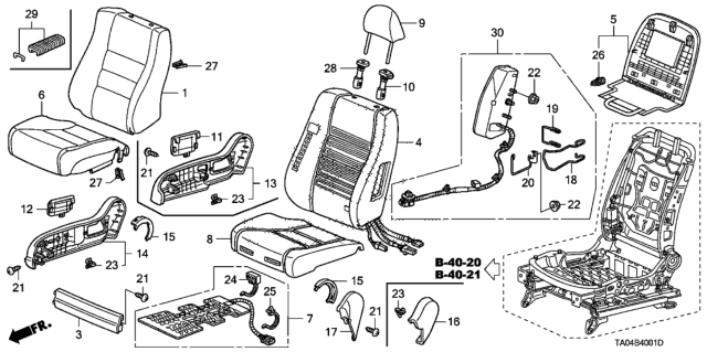 2009 Honda Accord Cover Set, Passenger Side Trim (Mdl Gray) (Side Airbag) Diagram for 04811-TA6-A01ZC