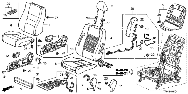 2011 Honda Accord Cover Set, Passenger Side Trim (Mdl Gray) (Side Airbag) Diagram for 04811-TA6-A60ZB