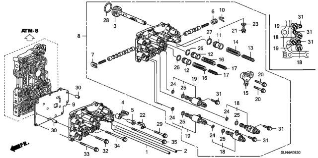 2008 Honda Fit AT Servo Body Diagram