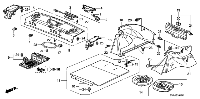 2007 Honda Civic Cap, L. Tether Anchor *YR327L* (PEARL IVORY) Diagram for 84552-SVA-A01ZB