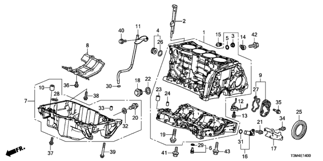 2017 Honda Accord Cylinder Block - Oil Pan (L4) Diagram
