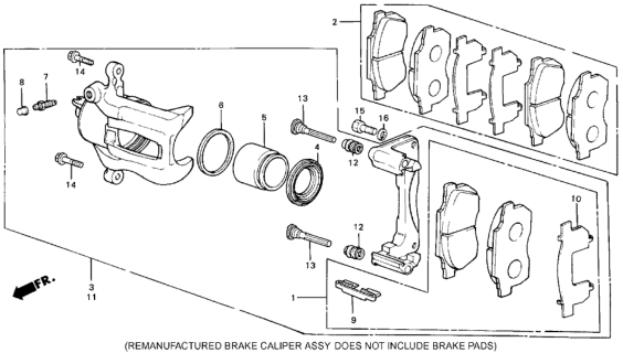 1985 Honda Civic Brake Pad Kit Diagram for 064A5-SB4-671