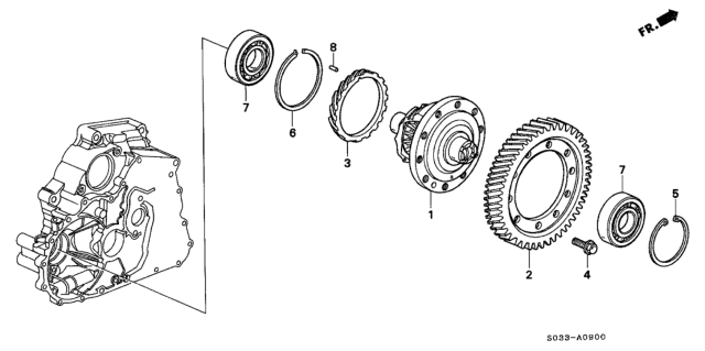 1997 Honda Civic AT Differential Gear Diagram