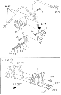 1996 Honda Passport Belt, Compressor Diagram for 8-94478-173-1