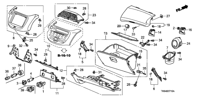 2009 Honda Fit Cover Assy., Passenger (Lower) Diagram for 77345-TF0-G02