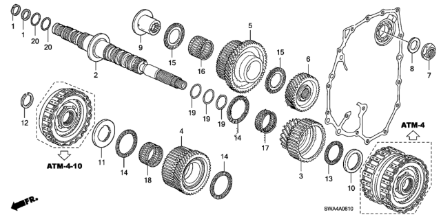 2007 Honda CR-V AT Secondary Shaft Diagram