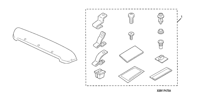 2007 Honda Pilot Hardware Kit Diagram for 08P47-S9V-1A0R1