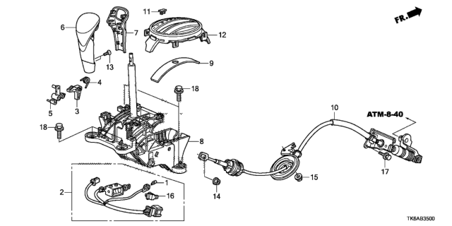 2013 Honda Fit Escutcheon Set, Console (Neutral Shine Silver) Diagram for 54715-TK6-A81ZA