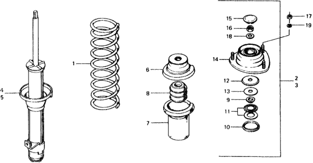 1977 Honda Civic Front Shock Absorber Diagram