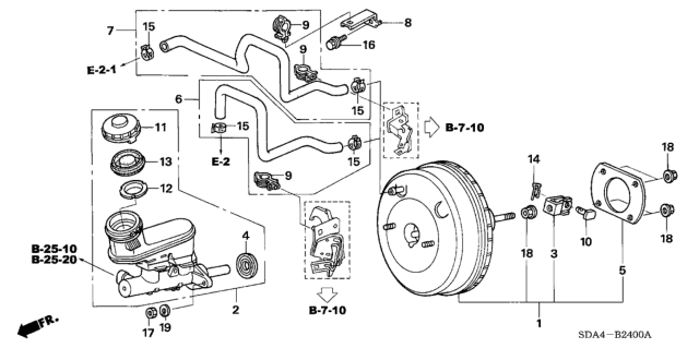 2006 Honda Accord Tube Assy., Master Power Diagram for 46402-SDA-A02