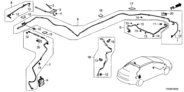 2013 Honda Civic Cord Assy., Usb (Inst) Diagram for 39114-TR3-A01