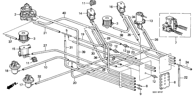 1986 Honda Accord MT Tubing (Carburetor) Diagram