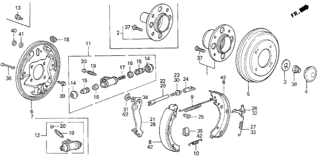 1989 Honda Civic Lever, L. Parking Brake Diagram for 43371-SH5-003