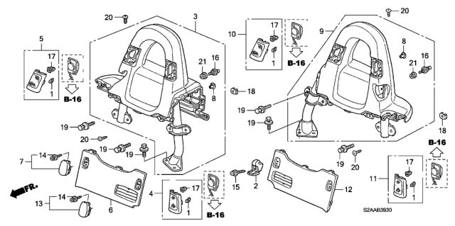 2008 Honda S2000 2 Door CR (WITH AC) KA 6MT Roll Bar Garnish Diagram