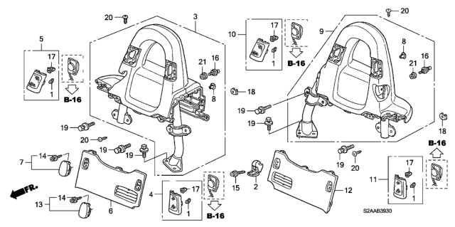 2009 Honda S2000 Roll Bar Garnish Diagram