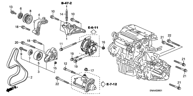 2009 Honda Civic Engine Mounting Bracket (2.0L) Diagram