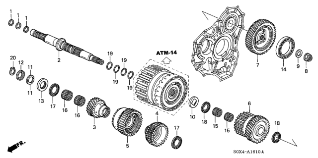 2002 Honda Odyssey 5 Door EXL (LEATHER RES) KA 5AT AT Secondary Shaft (5AT) Diagram