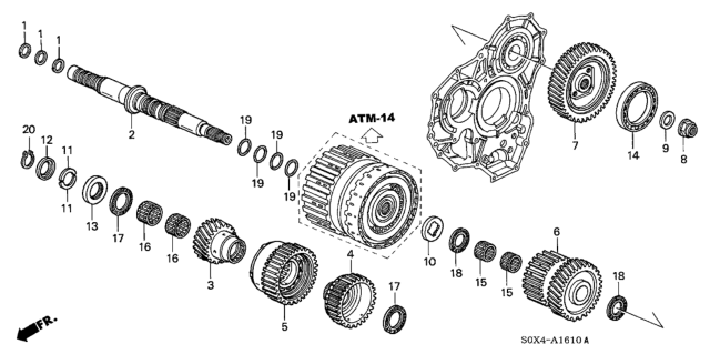 2003 Honda Odyssey AT Secondary Shaft (5AT) Diagram