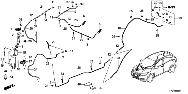 2018 Honda HR-V Pump Set, Washer (Front/Rear) Diagram for 76846-TP6-A01