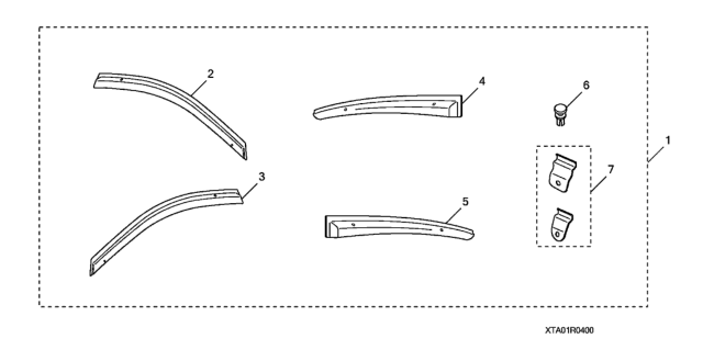 2009 Honda Accord Visor, L. RR. Door Diagram for 08R04-TA0-1M004