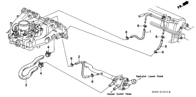 1997 Honda Civic Water Hose Diagram