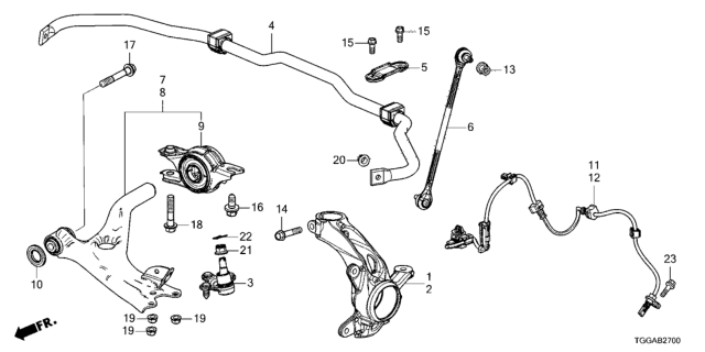 2021 Honda Civic Front Knuckle Diagram