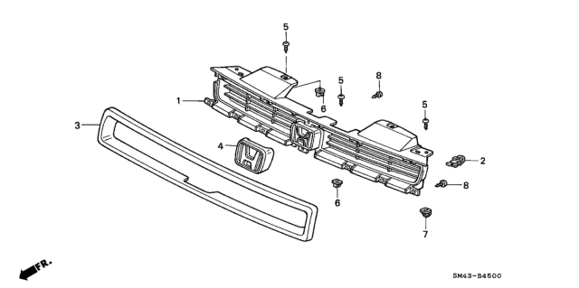 1991 Honda Accord Front Grille Diagram