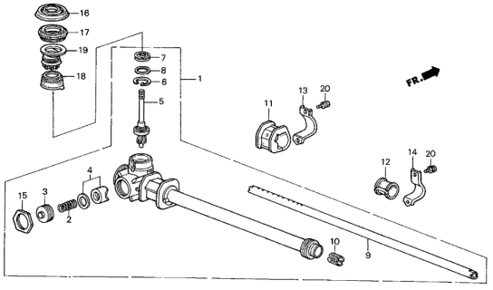 1987 Honda Civic 4 Door GL KA 5MT Steering Gear Box Diagram