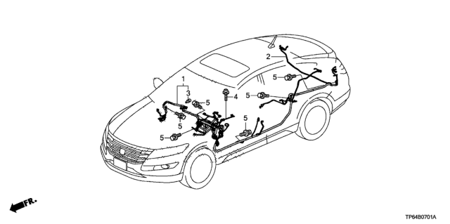2013 Honda Crosstour 5 Door EXL (4 CYLINDER) KA 5AT Wire Harness Diagram 2