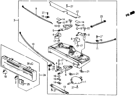 1984 Honda Civic Knob, Heater Control Diagram for 39381-SB2-000