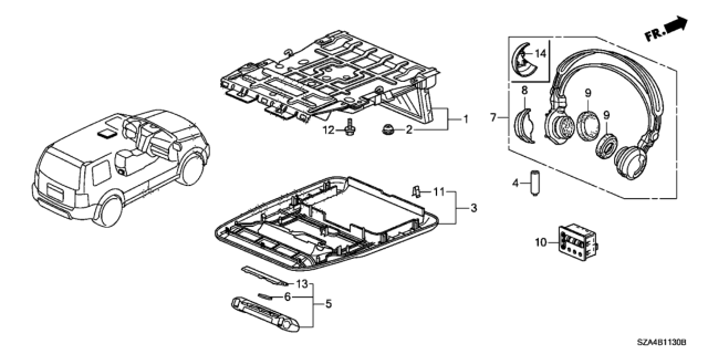 2012 Honda Pilot Headphone Unit (Panasonic) Diagram for 39580-TK8-A01