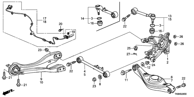 2015 Honda Odyssey Rear Lower Arm Diagram