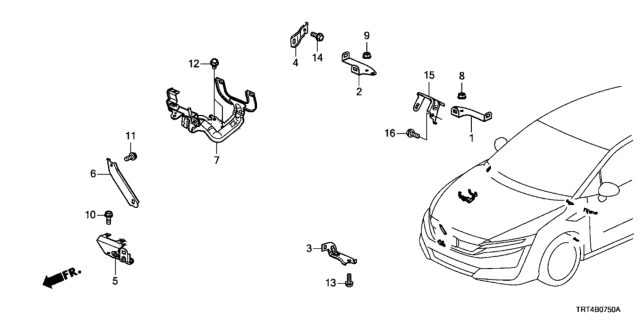 2018 Honda Clarity Fuel Cell Bracket, MTr Room Harn Diagram for 32201-TRT-A00