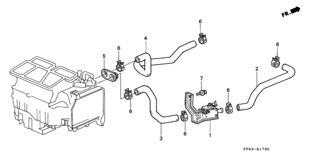 1996 Honda Accord 4 Door EX KL 4AT Water Valve Diagram