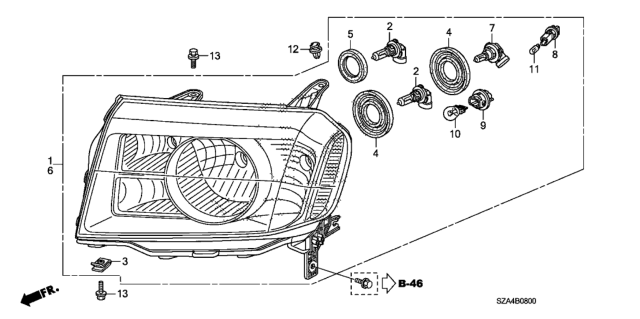 2009 Honda Pilot Bulb (28/8W) (3457Nak) (Amber) Diagram for 34906-SJC-A02