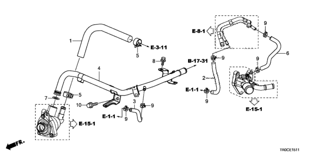 2014 Honda Civic Water Hose (2.4L) Diagram