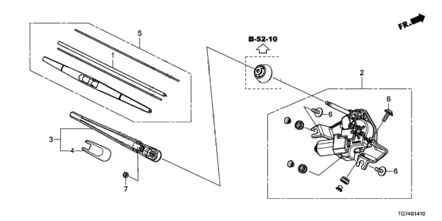 2018 Honda Pilot Blade, Windshield Wiper (350MM) Diagram for 76730-TZ5-A01