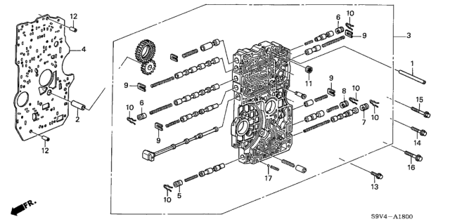 2006 Honda Pilot 5 Door LX (2WD) KA 5AT AT Main Valve Body Diagram